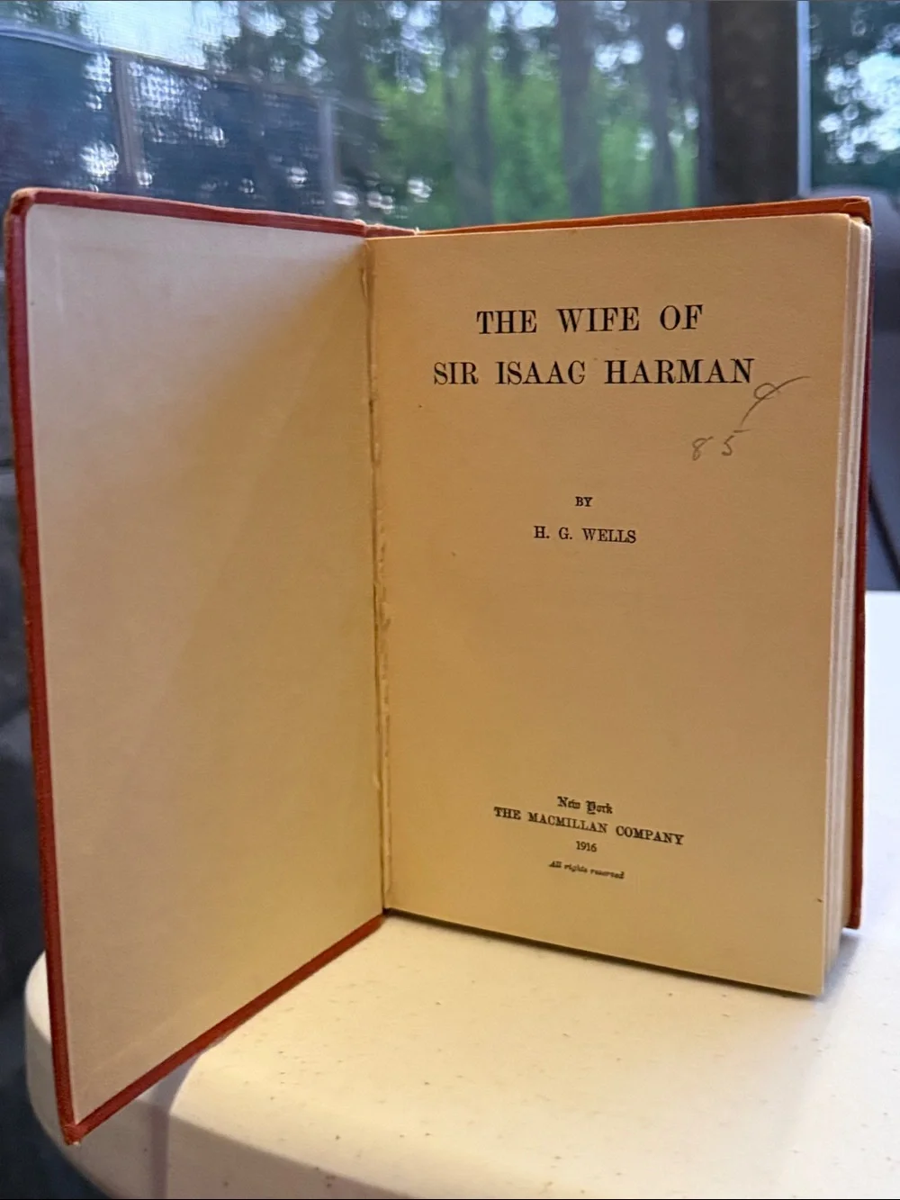 The 1916 Wife of Sir Isaac Harman by H. G. Wells Red Cloth Hardcover Gold Foil - Picture 6 of 10